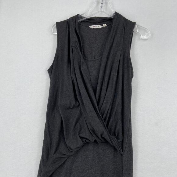 Athleta Duet Wrap Surplice Dress Size S Gray Sleeveless Stretch Knit Bodycon - Picture 3 of 13
